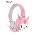 Lamgool AH-806Y Kuromi headset Girls, children, cute style Sanrio l Cute cartoon children's Bluetooth wireless headset. 