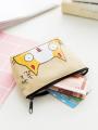 Cartoon Cat Print Key Coin Purse Women Wallet Mini Oxford Card Holder Zipper Money Pouch Purse Storage Bag Kawaii Girls Wallet.