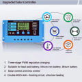 Solar Charge Controller for 12V/24V Adjustable LCD Display Panel Charge Controller with USB Port. 