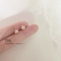 TBK 14K saudi Mini Zircon Hoop Earrings Cubic Zirconia Small Piercing Earings 2566e.