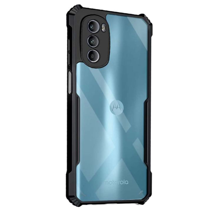 XINNI Custodia 360° Antiurto Con Protezione Schermo Per Motorola Moto G51 5G – Bumper Trasparente Nero
