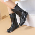Fashion waterproof rain boots women's adult medium cut rain boots buckle Korea water shoes martin boots snow boots motorcycle boots wholesale. 