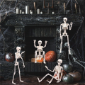 1 Piece Halloween Skeletons Decorations Posable Plastic Skeleton Full Body Skeleton with Movable Joints White.