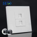 【YIYANGMAOYI111】SeTo Type Gigabit RJ45 CAT6 Network Lan + Telephone Wall Plate Outlet Socket Keystone plate.