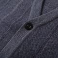 Autumn and Winter Men's New Vest Thickened Vertical Stripes Jacquard Cardigan Vest Casual Simple Men's Knitted Vest. 