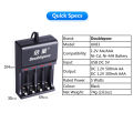 Doublepow UK83 4-Slot 1.2V AA & AAA Ni-MH/ Ni-Cd Battery Fast Charger with USB Portable Connector - 1 Piece. 