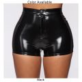 Nightclub Costumes Skinny Shorts Women PU Leather Shorts High Waist Solid Button Black Shorts Summer Wet Look Leather A50. 