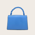 Fashionable and simple blue crossbody bag design sense twist handbag, foreign trade women's bag, custom processing cross-border bag. 