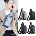 Casual Chest bag Small USB charge shoulder bag Oxford Waterproof USB charging port Nylon Cross bag for Outdoor Male. 