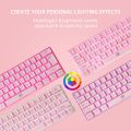61 Keys RGB Backlit 2.4G Bluetooth-compatible Dual Mode Wireless Keyboard Gaming Computer Keyboard for Gamer PC Laptop Pink. 