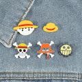 Anime One Piece Lapel Pins Cosplay Anime Figure Monkey D. Luffy Badge Brooch for Boys Backpack Clothing Pins Accessories. 