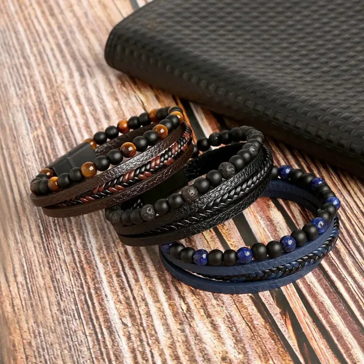 Men%20Leather%20Bracelet%20Classic%20Fashion%20Tiger%20Eye%20Beaded%20Multi%20Layer%20Leather%20Bracelet%20For%20Men%20Jewelry%20Gift%20-%20Image%203