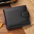JINBAOLAI Leather Men Wallets Cow Leather Solid Sample Style Zipper Purse Man Card Horders Famous Brand High Quality Male Wallet.