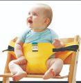 Folding Baby High Seat Strap Portable Yellow Colour Kids Baby Chair Travel Washable Infant Feeding Dinning Cover Seat With Safety Belt. 