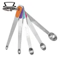 Stainless Steel Measuring Spoons 5pcs Measuring Spoon Set Mini Colorful Silicone Stainless Steel Long Handle Food Grade Precise Measurement Scoop Kitchen Gadgets Long Handle Measuring Spoons. 