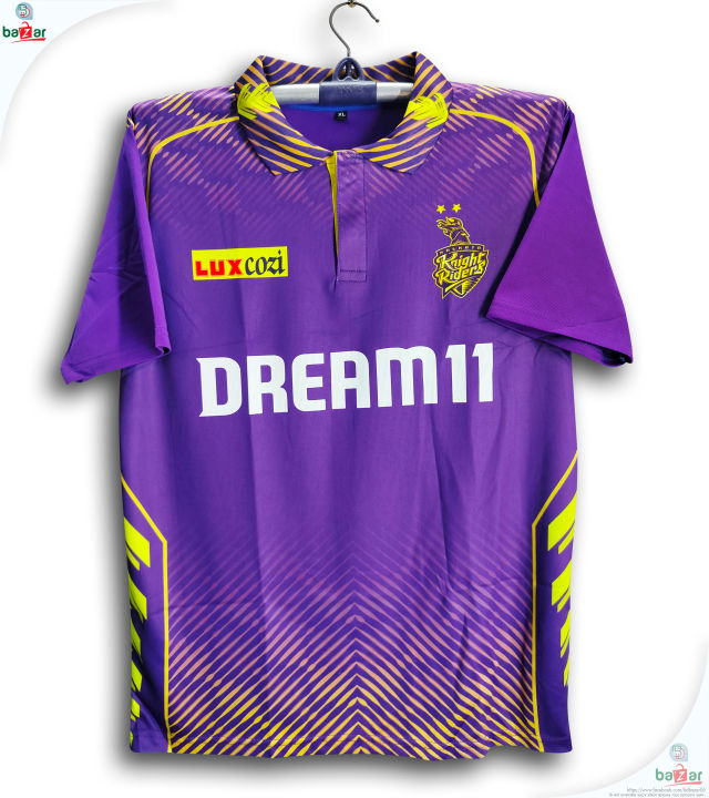 Kolkata Knight Riders Short sleeve Collar Polo Jersey For Men - IPL Jersey 2024 - Kolkata Jersey 2024