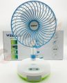 WEIDASI WD-219 Rechargeable 2400mAh Battery Strong Wind Portable Desk Fan With LED Lamp.