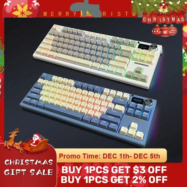 Langtu LT84 Mechanical Keyboard 84 Keys Full Non-impact RGB Backlit Wireless Wired Gaming Keyboards Hot Swap Keyboard For Gamers