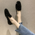 Social Gommino Women's Korean-Style Summer New Flat Internet Celebrity Student Sequined Loafers Slip-on Loafer Shoes.