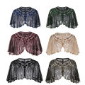 1920Banquet Evening Dress Women's Vintage Sequined Hollow Cape Stage European and American Dress Shawl Outer Match.