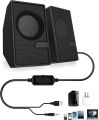 D7 Multimedia Speaker with 3.5 Aux Connectivity - USB Powered and Volume Control Laptop/Desktop Speaker - White, 2.0 Channel. 