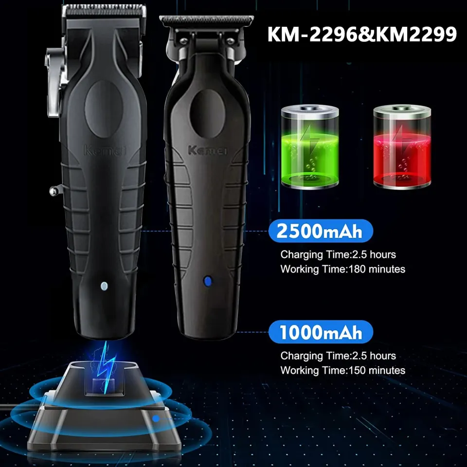プロフェッショナル トリマ KM-2299 +KM 2296 KEMEI Professional Cord/Cordless Hair Trimmer with T-Blade