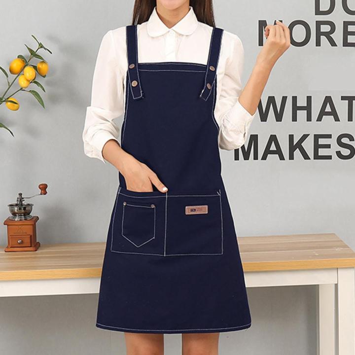 Kitchen%20Cooking%20Aprons%20With%20Pockets%20Adjustable%20Waterproof%20Canvas%20Apron%20Foldable%20Wear-resistant%20Overalls%20For%20Home%20Kitchen%20Garden%20-%20Image%205