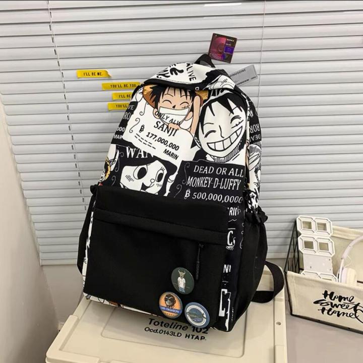 Anime Luffy Boy Girl Kids School Book Bags Travel Backpack Shoulder Graffiti Student Bag