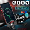 4 in 1 Bicycle USB Rechargeable Led Bicycle Light with Horn and Mobile Holder With PowerBank.