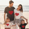 Summer New Family Love Pattern Matching Clothing Kids Mom Daddy T Shirt Boy Girl T-Shirts Party Parent-Child Clothes. 