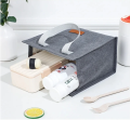 1 Pcs Thermal Insulated Lunch Bag Large Capacity Food Storage Handbag Carrier Tote with Velcro Closure for Kids & Adults School Office Picnic Portable Waterproof Thermal Bento Box Carrier Tote with Velcro Closure.