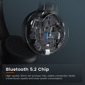 EKSA - H16 Bluetooth 5.2 Headsets, PC Wireless Headphones, AI ENC Mic, 35H Talk Time, with USB Dongle for Office/Call Center.