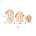 3 Pieces Wood House Centerpiece House Decor Building Blocks Set, Montessori Stacking Toy Ornament, Wooden Sign Block for Ages 4 to 8 Preschool.