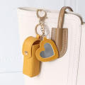 Keychain Lipstick Bag Small Leather Lipsticks Protective Cover With Mirror Portable Makeup Pouch for Daily use Women Makeup.