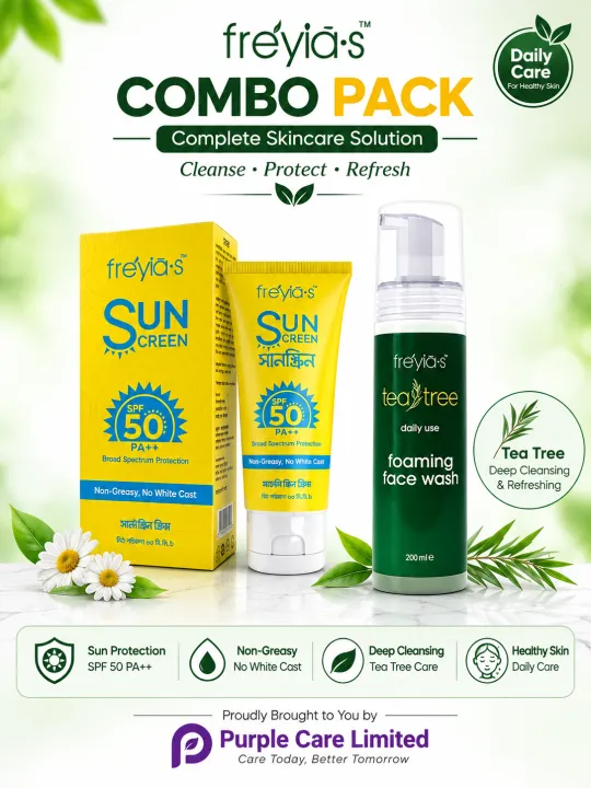 Freyias%20Tea%20Tree%20Daily%20foaming%20Facewash%20200ml+%20Freyias%20Sunscreen%20SPF%2050%20PA++%20%20for%20oily%20skin%20-%20Image%202