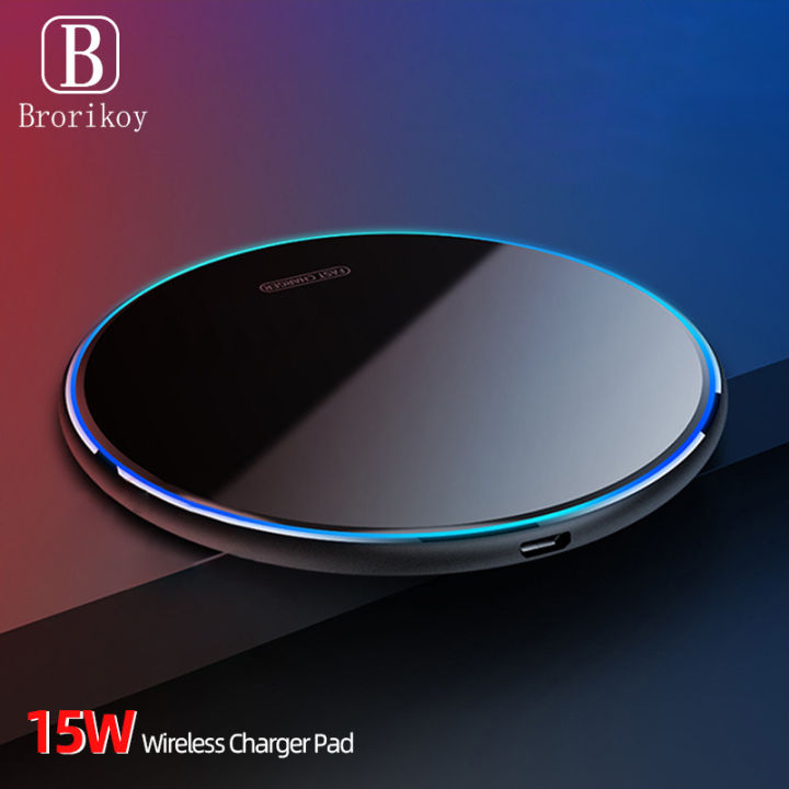 15W Universal Wireless Charger For iPhone 14 13 12 11 ProMax Fast Wireless Charger Stand For Samsung Xiaomi Huawei Charging Pad
