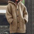 Autumn Winter Hooded Sweater Fashion Women Long Sleeve Knitting Cardigan Sweaters Female Warm Cardigan Pull Femme jersey mujer. 