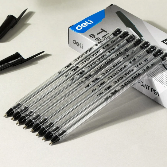 Deli%20EQ1-BK%20Ball%20Point%20Pen%20Black%20Ink%200.7mm%2012Pcs%20-%20Image%205
