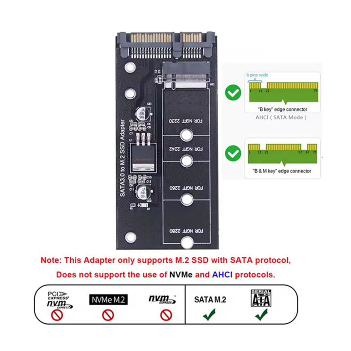 【Big-promotion】 M.2 NGFF SSD To SATA 3 3.0 Adapter Card Converter B B&M Key Protocol Solid State Disk Drive 2230 2280 2242