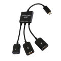 3 in 1 Micro USB HUB MALE TO FEMALE and Double USB 2.0 Host OTG Adapter Cable.