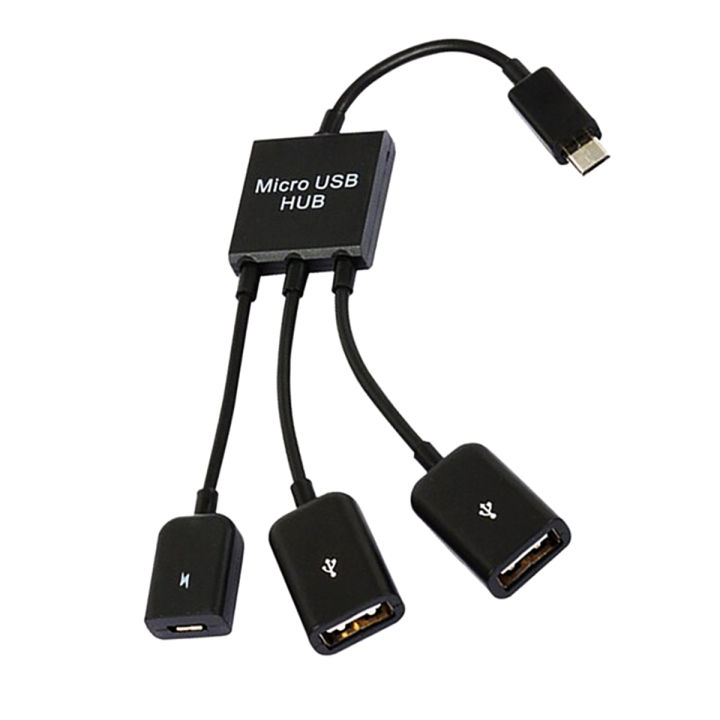 3 in 1 Micro USB HUB MALE TO FEMALE and Double USB 2.0 Host OTG Adapter Cable