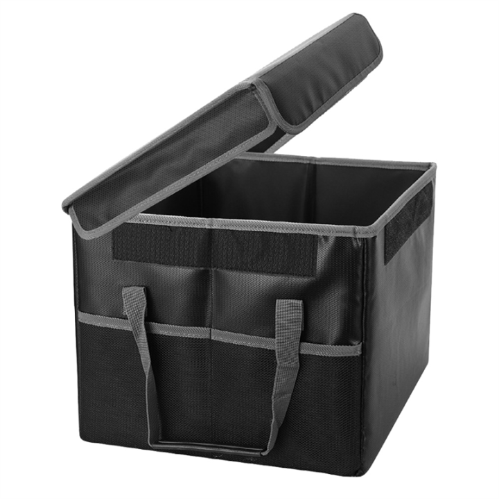 1 Piece Document Organizer File Box Waterproof Office Storage & Organization Portable Safe File Collapsible with Lid Black