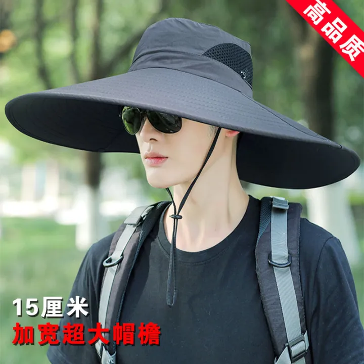 Men's%20Sun%20Hat%20Big%20Head%20Circumference%20Sun%20Protection%20Sun%20Hat%20Men's%20Widened%20Oversized%20Brim%20Water%20Repellent%20Quick-Drying%20Fishing%20Hat%20Summer%20-%20Image%207