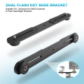 【Hot-Selling】 Dual Flash Bracket Hot Shoe Bracket Mount Holder for Tripod Stand DSLR Camera. 