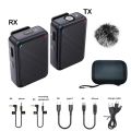Wireless Lavalier Microphone Portable Dual Channel Audio Video Recording Lapel Mic for iPhone Android DSLR Camera Vlog YouTube. 