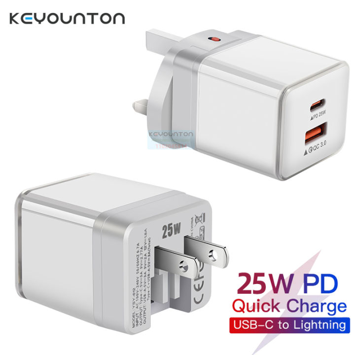 PD 25W USB Charger Quick Charge 3.0 Type C Wall Phone Charger For iPhone Xiaomi Samgsung PD US UK Plug USB C Fast Power Adapter
