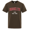 Brooklyn 1898 New York City Letter Prints T Shirt Men Creativity Tee Clothes T-Shirts Loose Summer Tshirt Cotton Breathable Tops. 