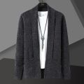2023 Autumn Winter Men's Casual Korean style Cardigan Sweaters High Quality Men Knitted Jacket Solid Color Comfortable Sweater. 