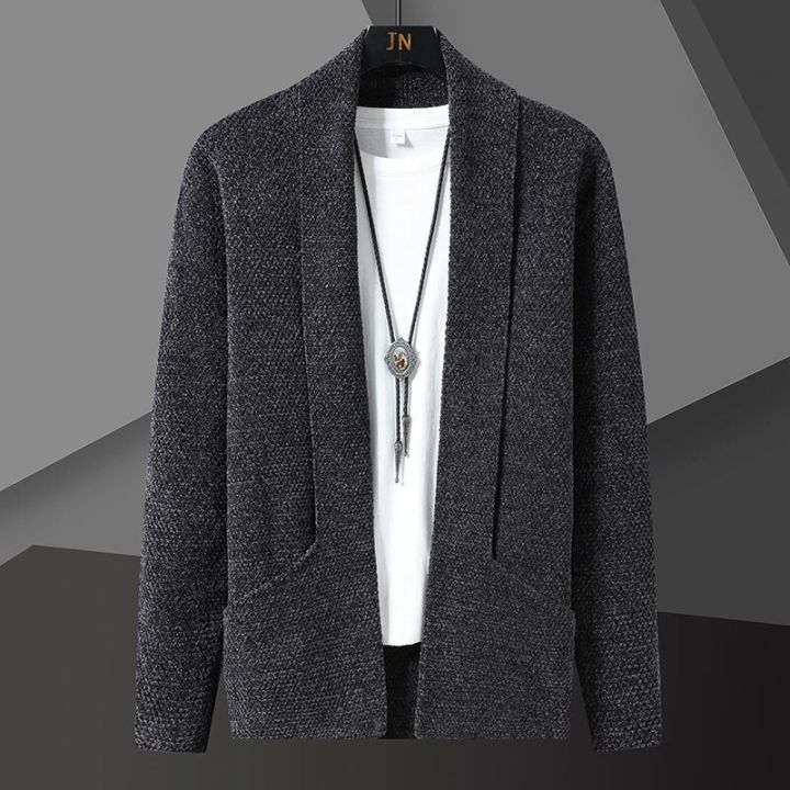 2023%20Autumn%20Winter%20Men's%20Casual%20Korean%20style%20Cardigan%20Sweaters%20High%20Quality%20Men%20Knitted%20Jacket%20Solid%20Color%20Comfortable%20Sweater%20-%20Image%203