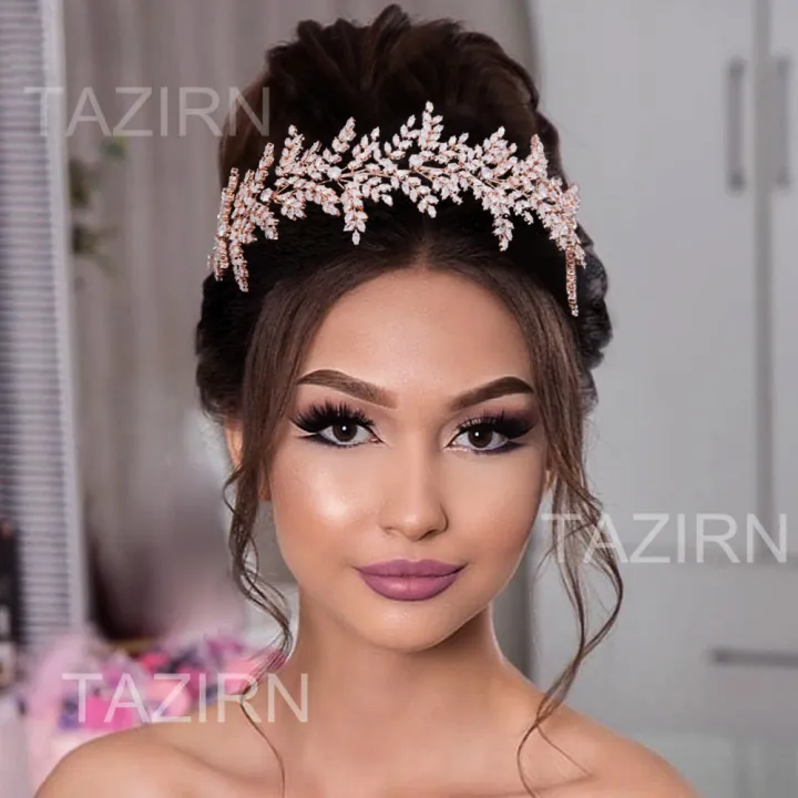 TAZIRN%20New%205A%20Cubic%20Zirconia%20Wedding%20Hairband%20for%20Bridal%20CZ%20Leaf%20Headband%20Birthday%20Party%20Sweet%2016%20Headpieces%20Jewelry%20Accessories%20-%20Image%202